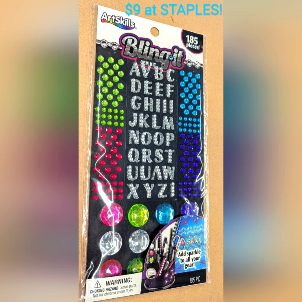 NEW IN PKG ⭐🎨ARTMINDS🎨⭐ "BLING IT" 185 pc SET -- HOME, KIDS, TEACHERS, SCHOOL!